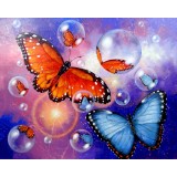 Алмазная мозаика "Бабочки и пузыри"  (20х30см)